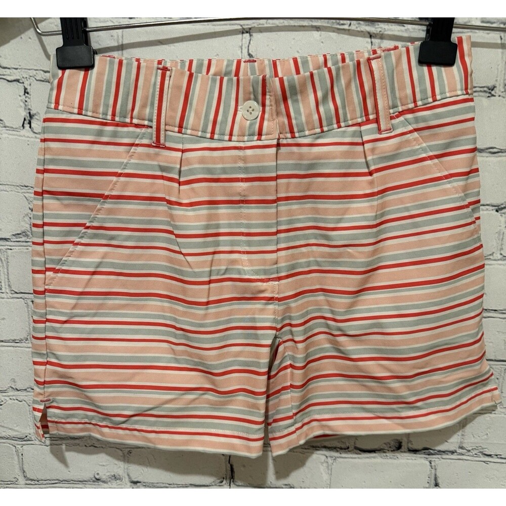 Turtles & Tees Girls Striped Golf Adjustable Waist Shorts Size Large 10-12